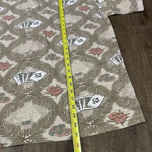 Vintage Big Dogs Cards and Poker Chips Print Mens Beige Polo Shirt Size 3X - Picture 6 of 6